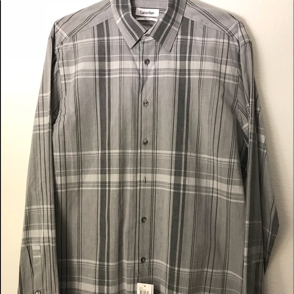 CK Mens Grey Casual Button Down Shirt
